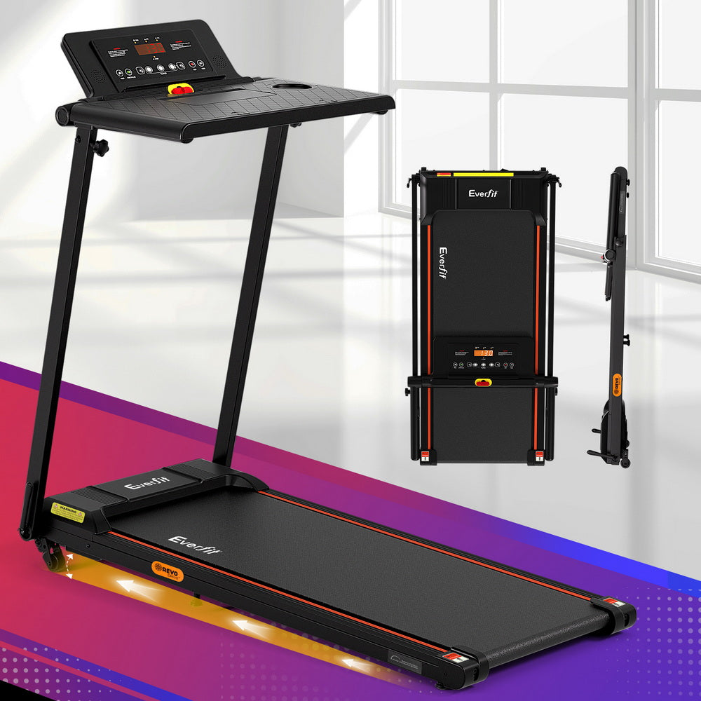 Treadmills: Everfit Treadmill Electric Walking Pad Foldable Incline for Home Office Gym Black
