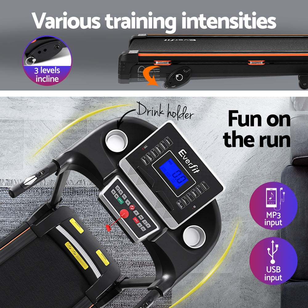 Treadmills: Everfit Treadmill Electric Home Gym Fitness Exercise Machine Hydraulic 420mm