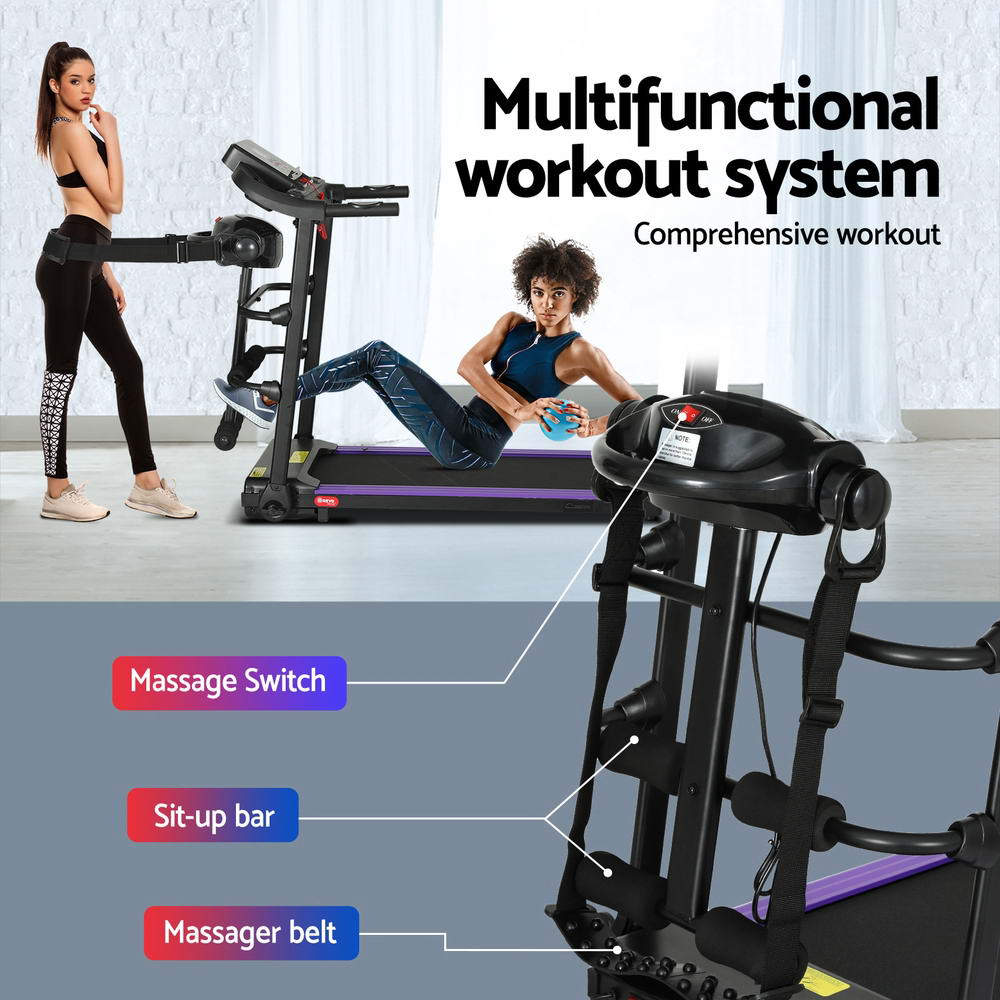 Exercise Bikes: Everfit Treadmill Electric Home Gym Fitness Exercise Machine w/ Massager 400mm