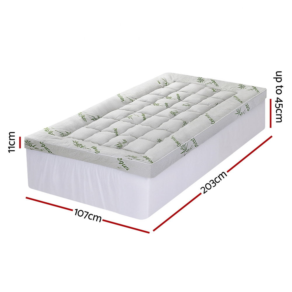 Mattress Toppers: Giselle Mattress Topper 11cm Pillowtop toppers Bamboo King Single