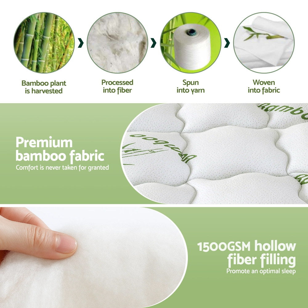 Mattress Toppers: Giselle Mattress Topper 11cm Pillowtop toppers Bamboo King Single