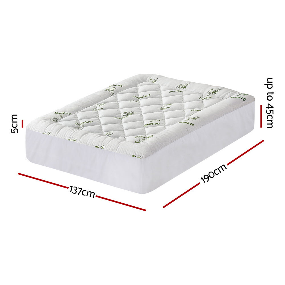 Mattress Toppers: Giselle Mattress Topper 5cm Pillowtop toppers Bamboo Double