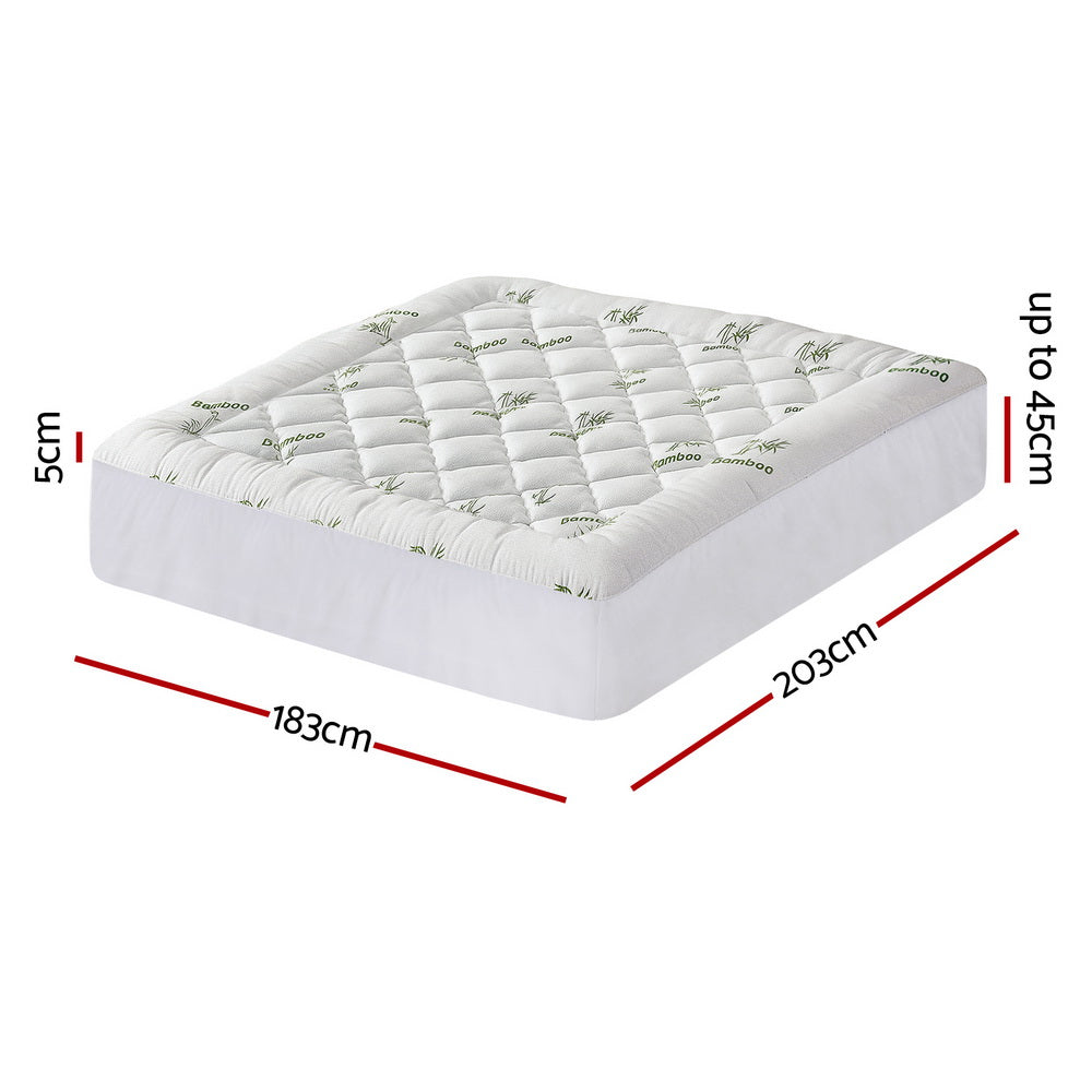 Mattress Toppers: Giselle Mattress Topper 5cm Pillowtop toppers Bamboo King