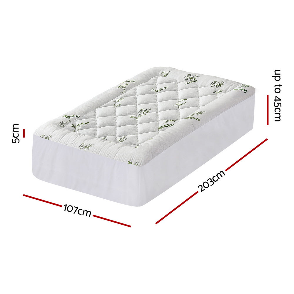 Mattress Toppers: Giselle Mattress Topper 5cm Pillowtop toppers Bamboo King Single