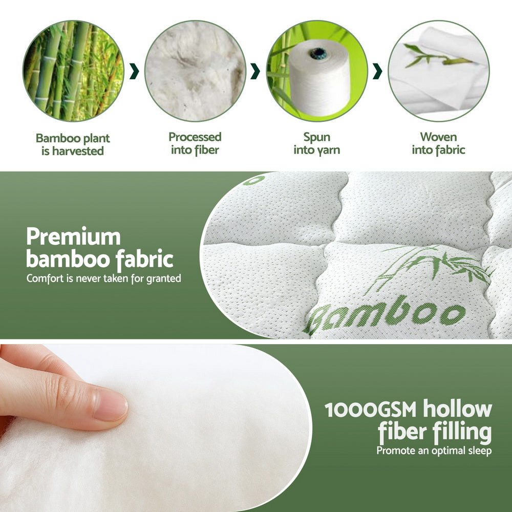 Mattress Toppers: Giselle Mattress Topper 5cm Pillowtop toppers Bamboo King Single