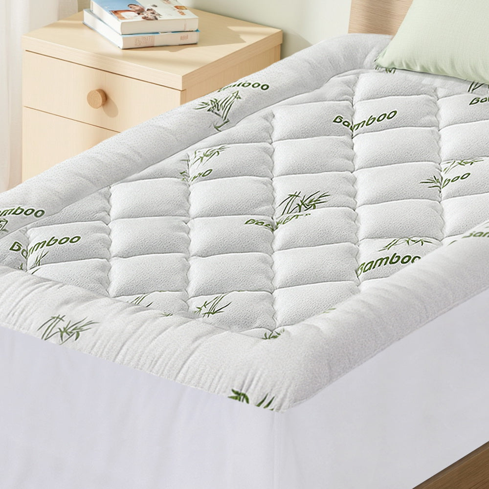Mattress Toppers: Giselle Mattress Topper 5cm Pillowtop toppers Bamboo King Single