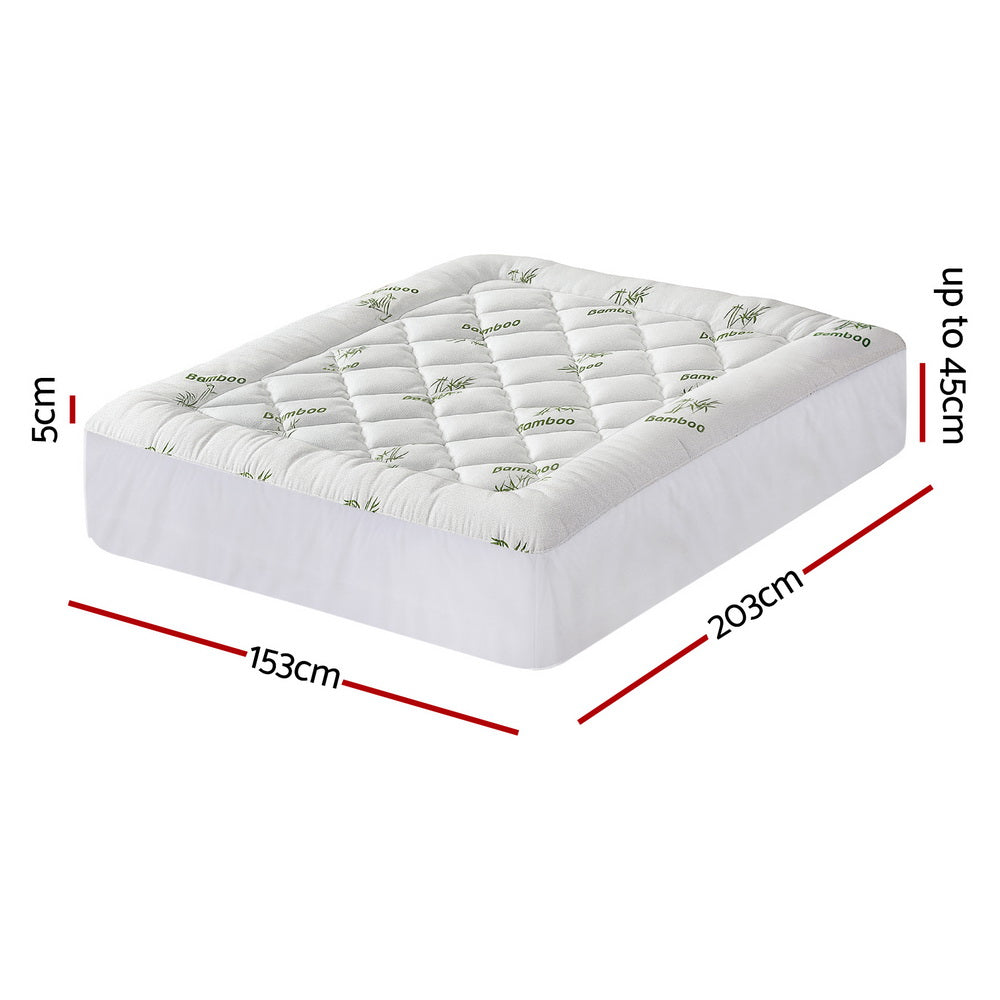 Mattress Toppers: Giselle Mattress Topper 5cm Pillowtop toppers Bamboo Queen