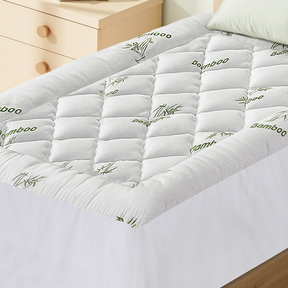Mattress Toppers: Giselle Mattress Topper 5cm Pillowtop toppers Bamboo Single