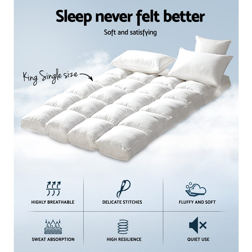 Mattress Toppers: Giselle Bedding Mattress Topper Pillowtop Bamboo King Single