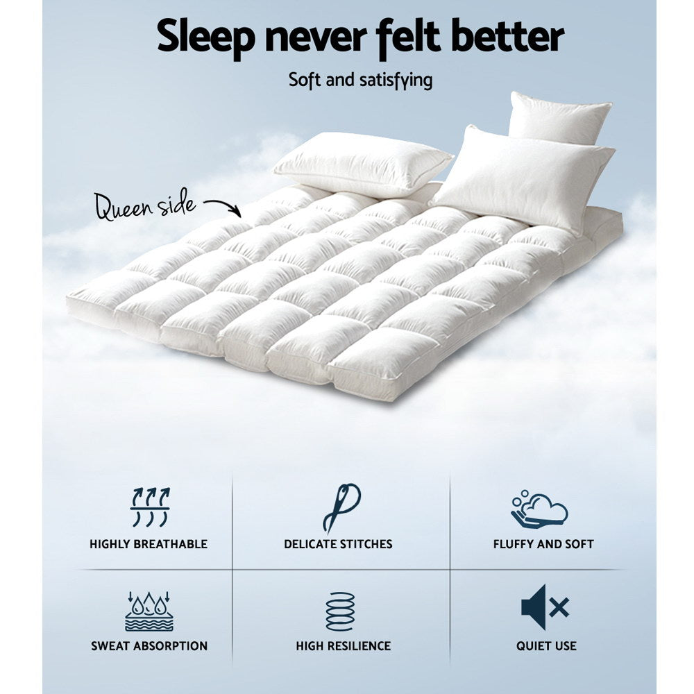 Mattress Toppers: Giselle Bedding Mattress Topper Pillowtop Bamboo Queen