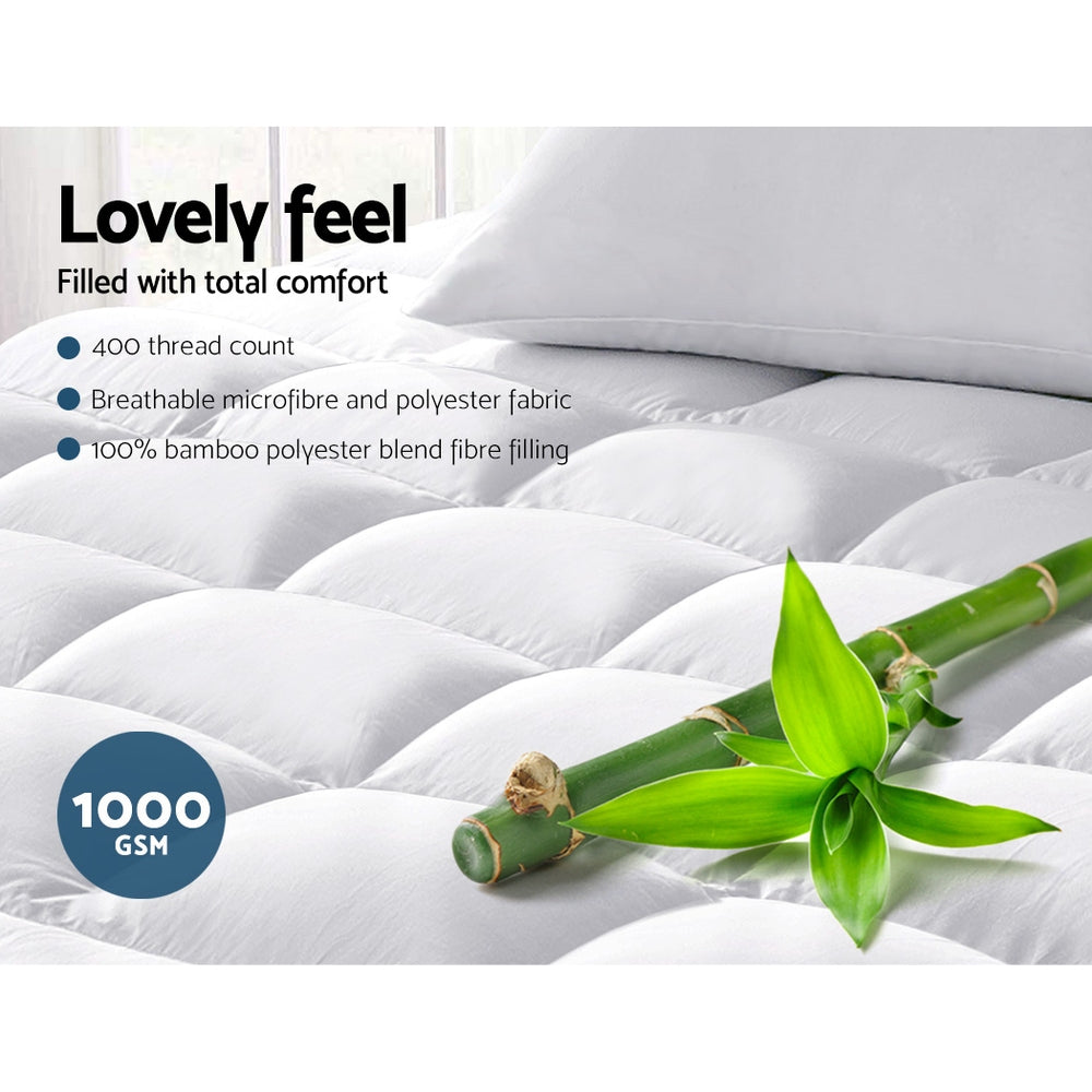 Mattress Toppers: Giselle Bedding Mattress Topper Pillowtop Bamboo Single