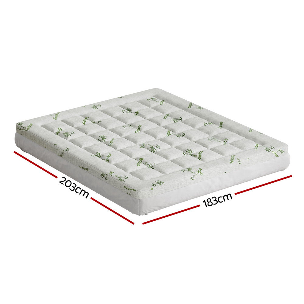 Mattress Toppers: Giselle Bedding Mattress Topper Pillowtop Bamboo 7.5cm King