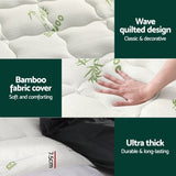 Giselle Bedding Mattress Topper Pillowtop Bamboo 7.5cm King