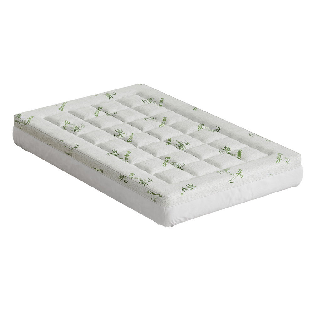Mattress Toppers: Giselle Bedding Mattress Topper Pillowtop Bamboo 7.5cm King Single