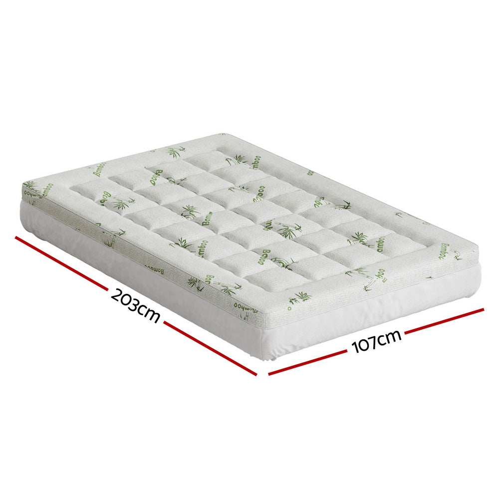 Mattress Toppers: Giselle Bedding Mattress Topper Pillowtop Bamboo 7.5cm King Single