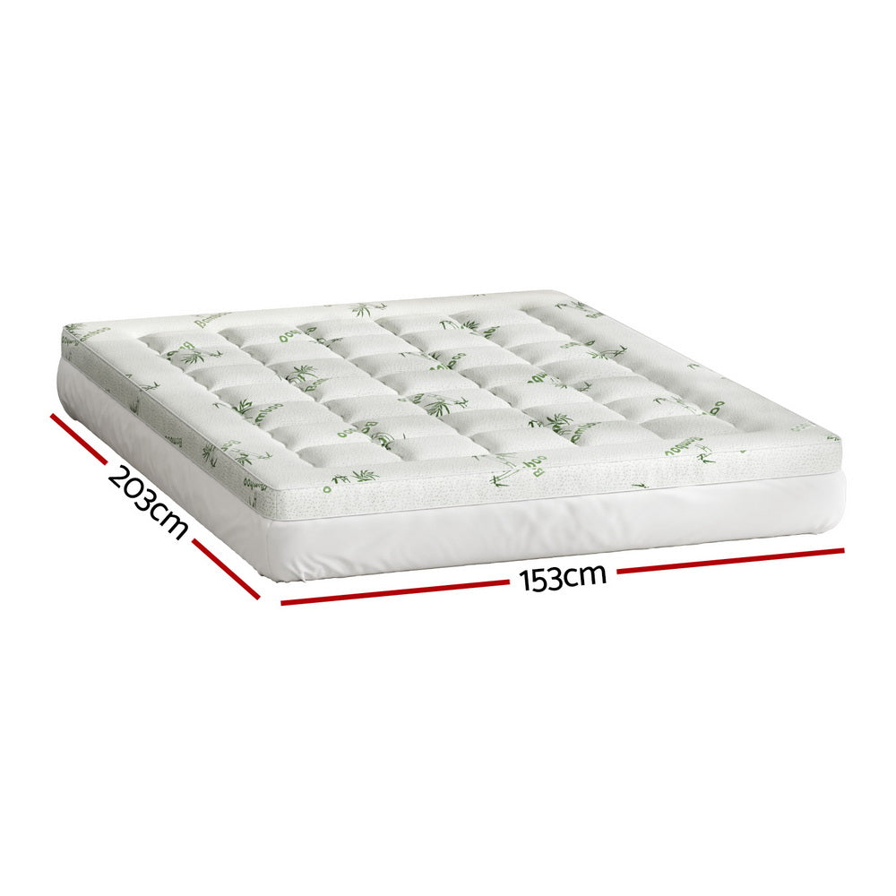 Mattress Toppers: Giselle Bedding Mattress Topper Pillowtop Bamboo 7.5cm Queen
