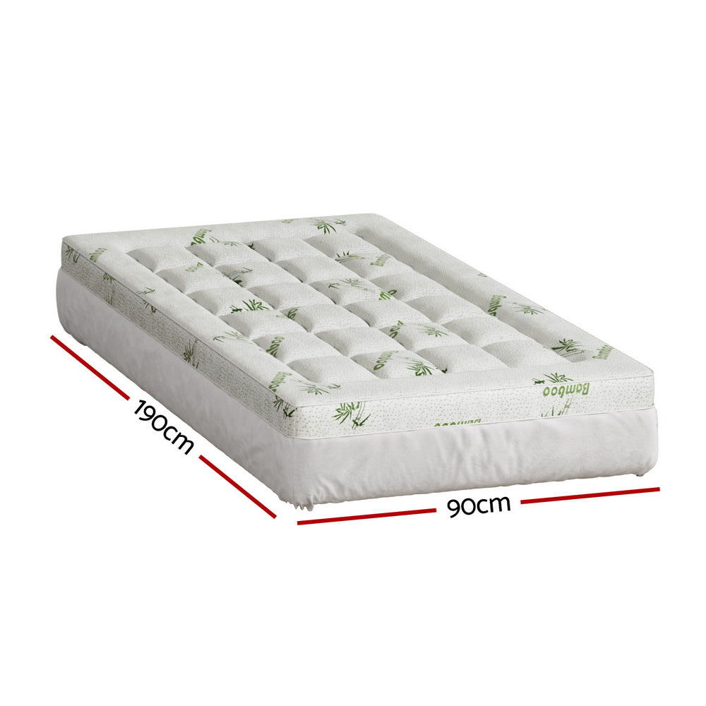 Mattress Toppers: Giselle Bedding Mattress Topper Pillowtop Bamboo 7.5cm Single
