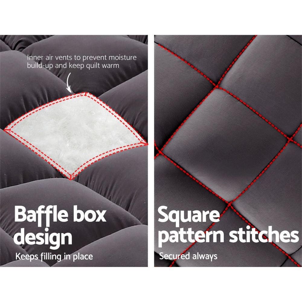 Mattress Toppers: Giselle Bedding Mattress Topper Pillowtop Bamboo Charcoal Double