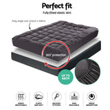 Mattress Toppers: Giselle Bedding Mattress Topper Pillowtop Bamboo Charcoal King Single