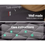 Mattress Toppers: Giselle Bedding Mattress Topper Pillowtop Bamboo Charcoal King Single