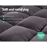 Mattress Toppers: Giselle Bedding Mattress Topper Pillowtop Bamboo Charcoal King Single