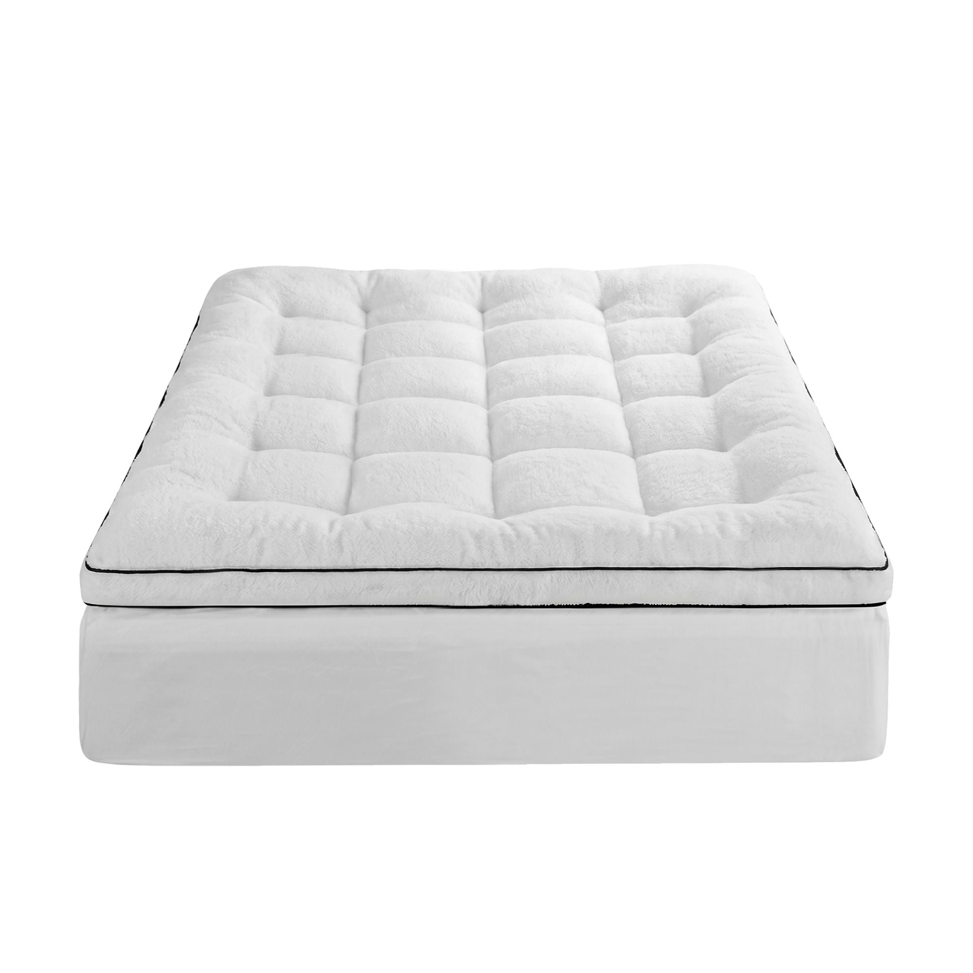Giselle Bedding Double Mattress Topper 5cm Coral Fleece