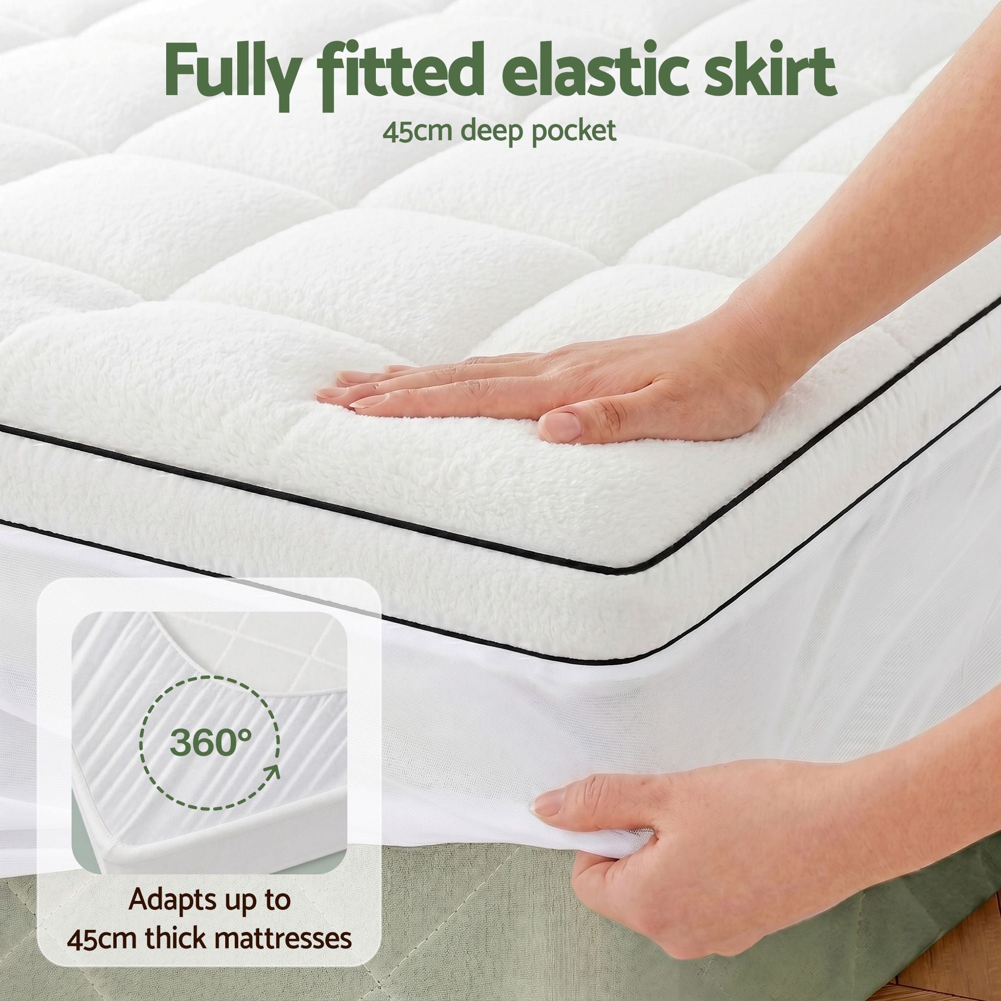 Giselle Bedding Double Mattress Topper 5cm Coral Fleece