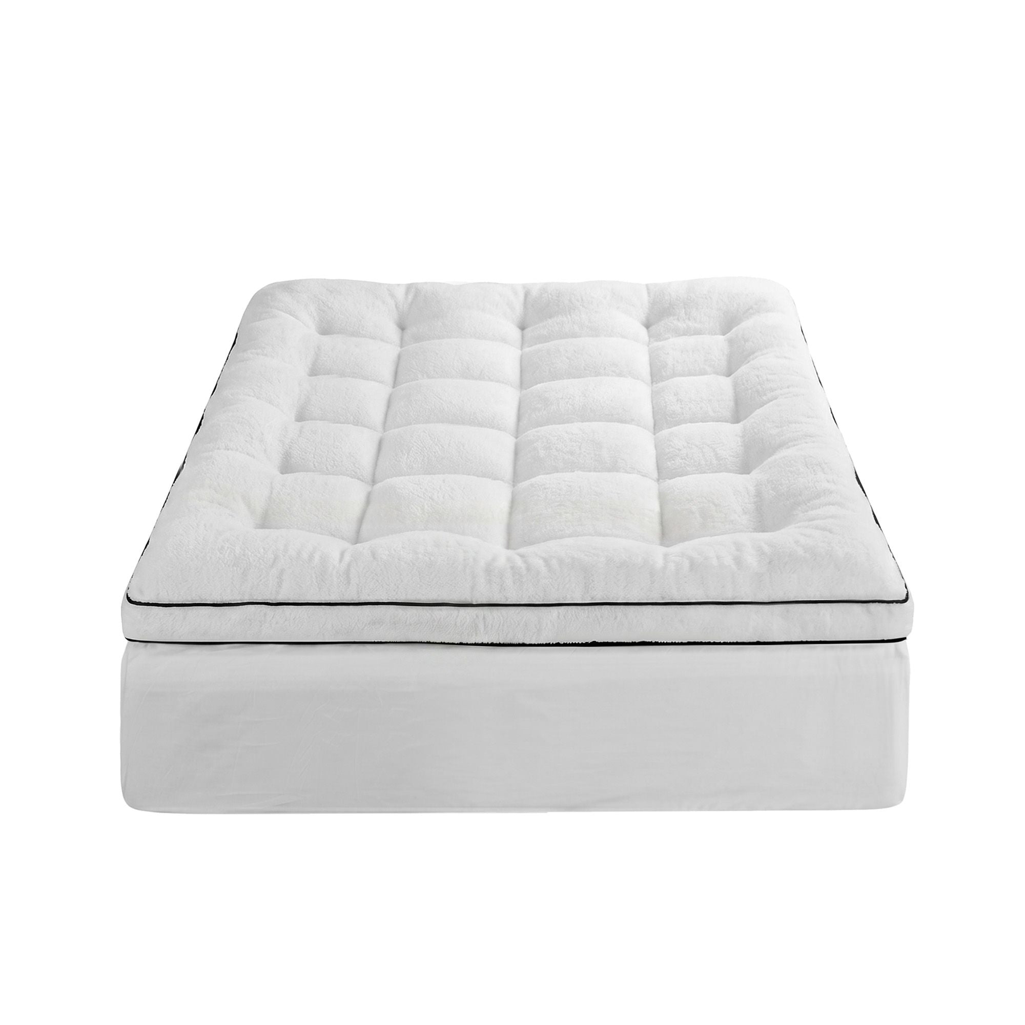 Giselle Bedding Single Mattress Topper 5cm Coral Fleece