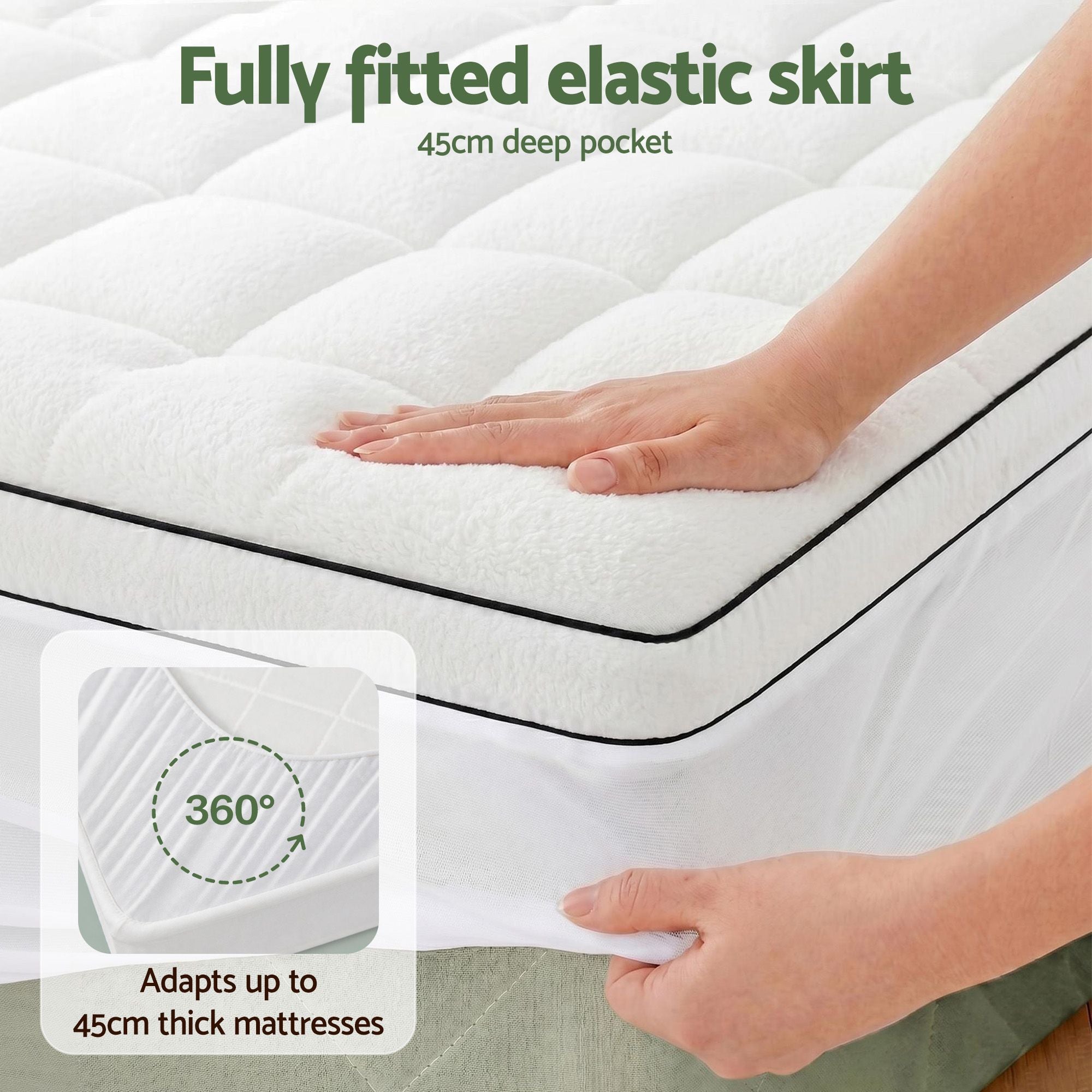 Giselle Bedding Single Mattress Topper 5cm Coral Fleece