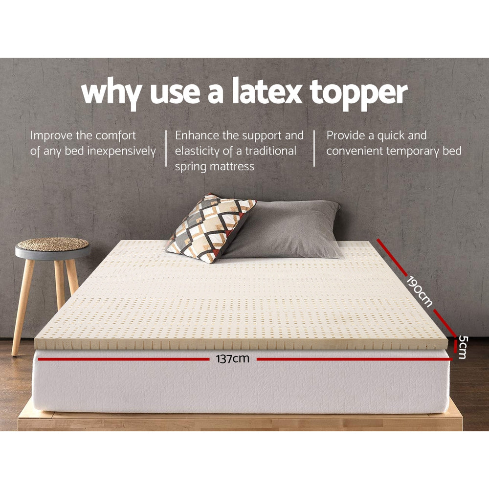 Mattress Toppers: Giselle Bedding Latex Mattress Topper 5cm Double