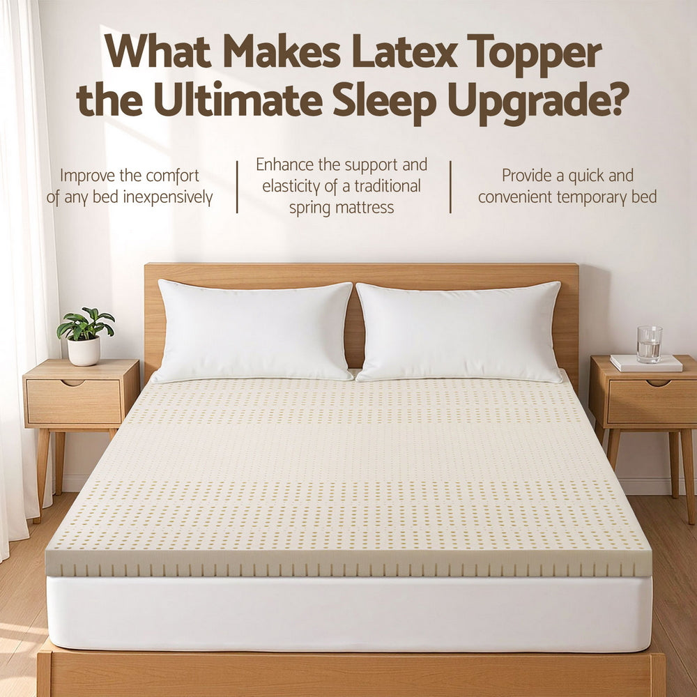 Mattress Toppers: Giselle Bedding Latex Mattress Topper 7.5cm Doule