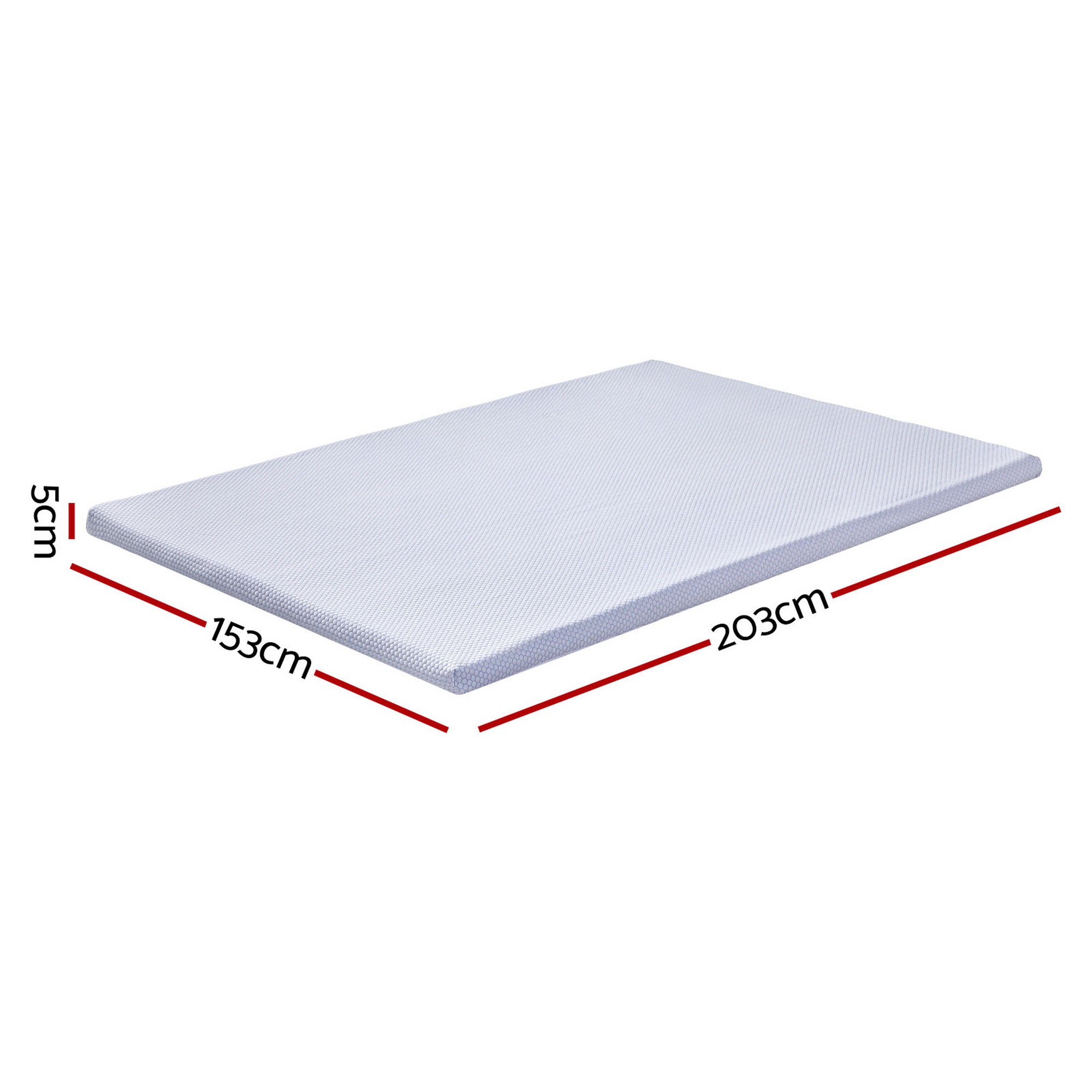 Giselle Bedding Natural Latex Mattress Topper, 7-Zone Pressure Relief Bed Pad for Back Pain, Ice Silk Cooling Cover for Hot Sleepers, 5cm Firm Support, Queen
