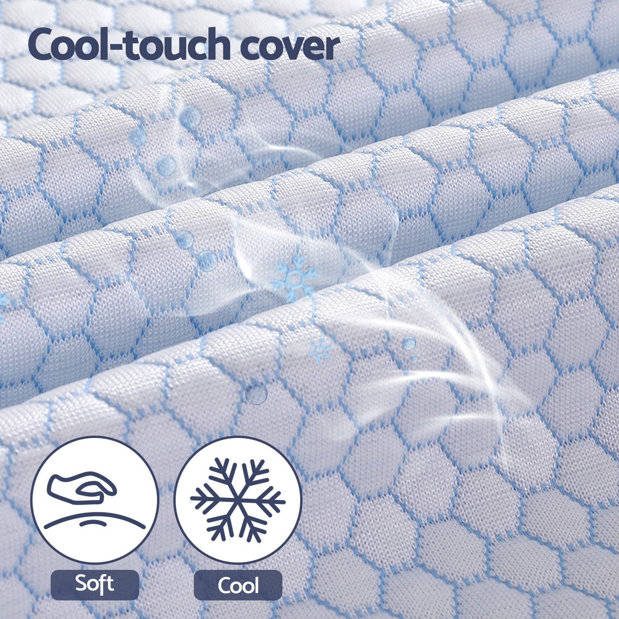 Giselle Bedding Natural Latex Mattress Topper, 7-Zone Pressure Relief Bed Pad for Back Pain, Ice Silk Cooling Cover for Hot Sleepers, 5cm Firm Support, Queen