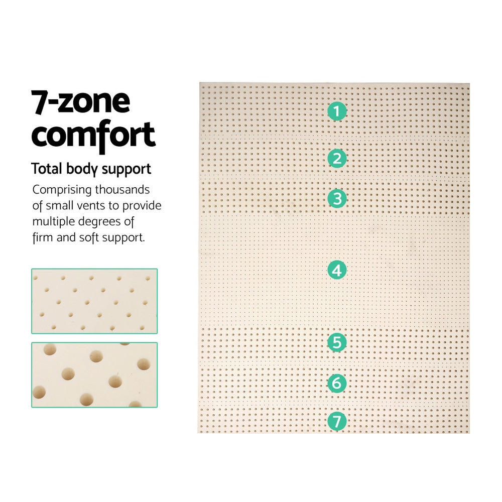 Mattress Toppers: Giselle Bedding Latex Mattress Topper 7.5cm Queen
