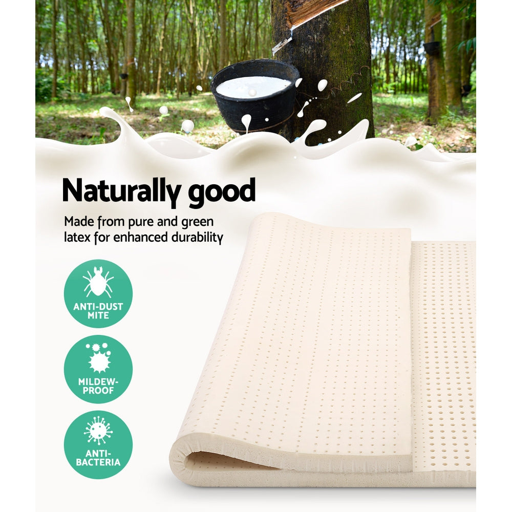 Mattress Toppers: Giselle Bedding Latex Mattress Topper 7.5cm Queen