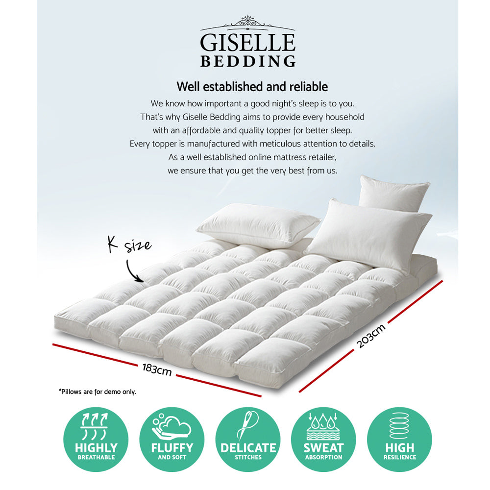 Mattress Toppers: Giselle Bedding Mattress Topper Pillowtop Protector Pad King