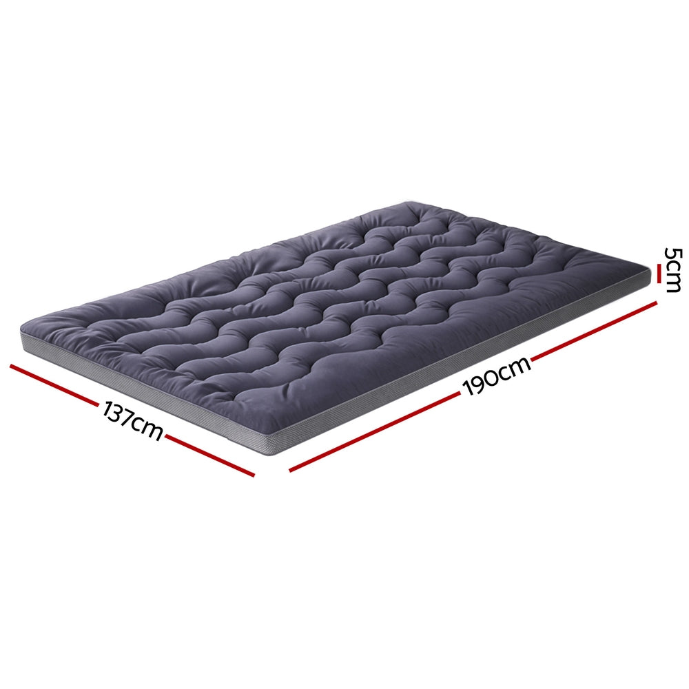 Mattress Toppers: Giselle 5cm Mattress Topper Pillowtop toppers Bamboo Charcoal Double