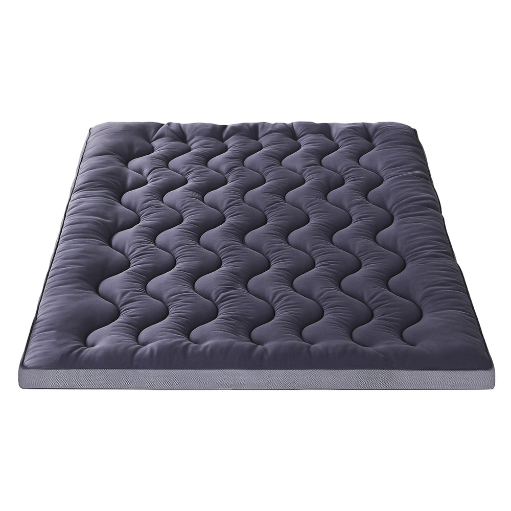 Mattress Toppers: Giselle 5cm Mattress Topper Pillowtop toppers Bamboo Charcoal Queen