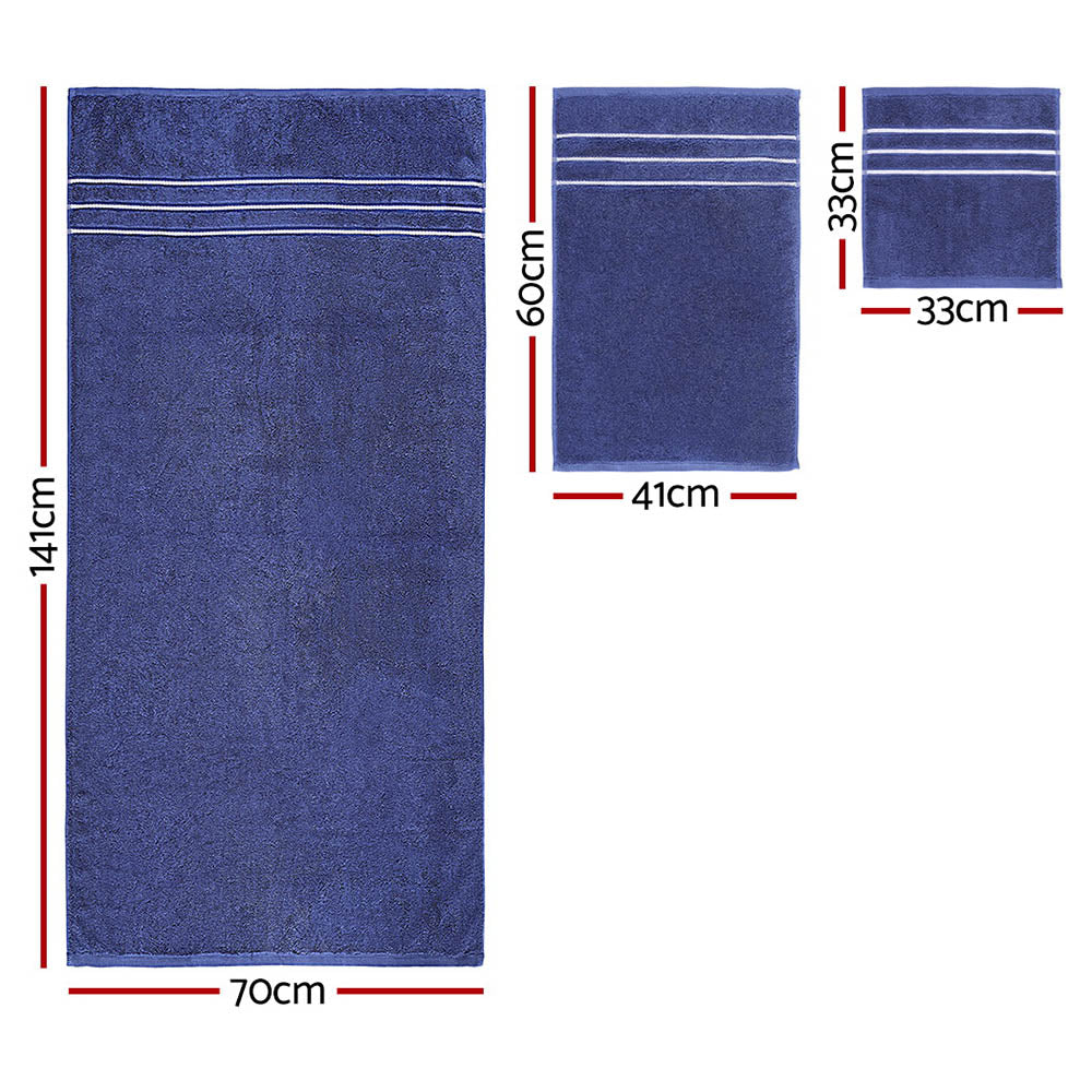 Bath Towels & Robes: 6 Pack Bath Towels Set Cotton Towel Navy