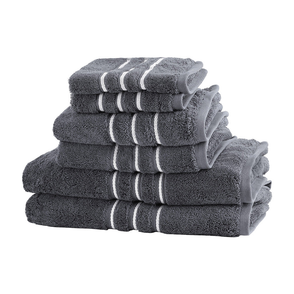 Bath Towels & Robes: 6 Pack Bath Towels Set Cotton Towel Grey