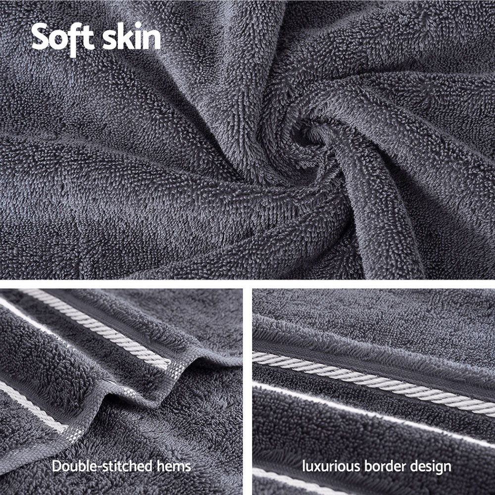 Bath Towels & Robes: 6 Pack Bath Towels Set Cotton Towel Grey