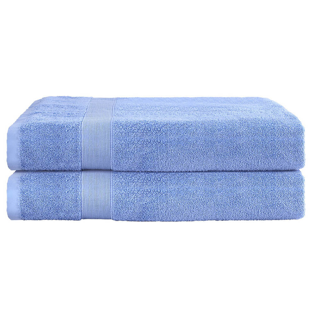 Bed Sheets: 2 Pack Bath Sheets Set Cotton Extra Large Towel Blue