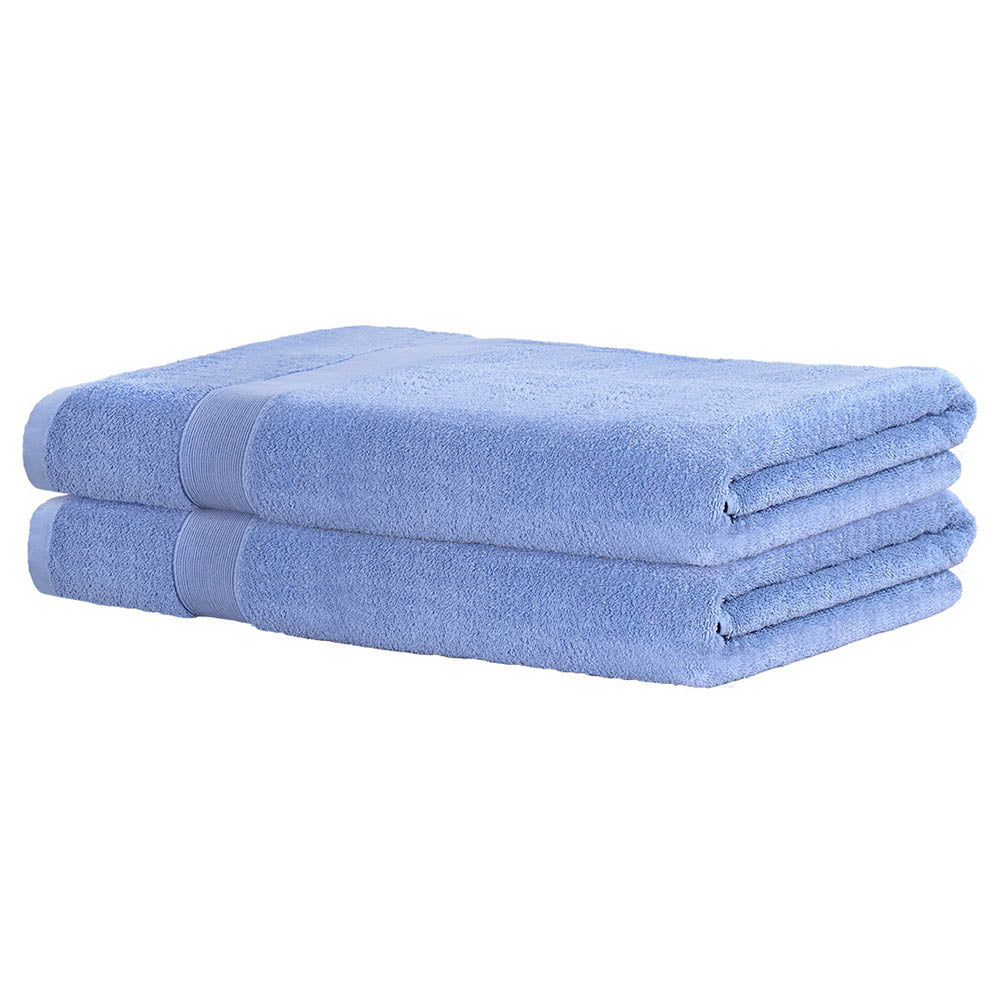 Bed Sheets: 2 Pack Bath Sheets Set Cotton Extra Large Towel Blue