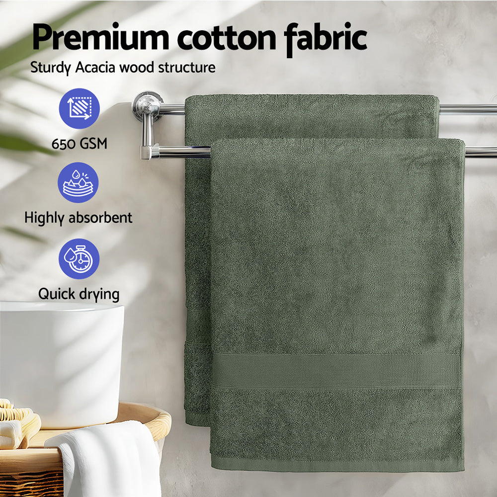 Bed Sheets: 2 Pack Bath Sheets Set Cotton Extra Large Towel Green