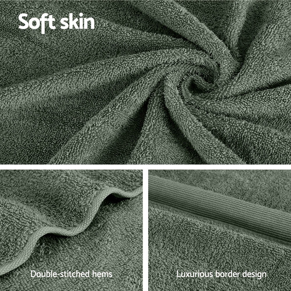 Bed Sheets: 2 Pack Bath Sheets Set Cotton Extra Large Towel Green