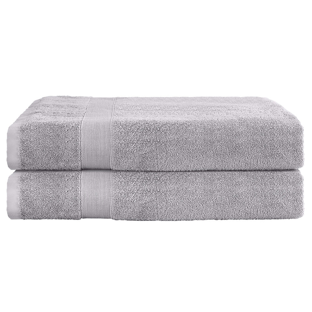Bed Sheets: 2 Pack Bath Sheets Set Cotton Extra Large Towel Grey