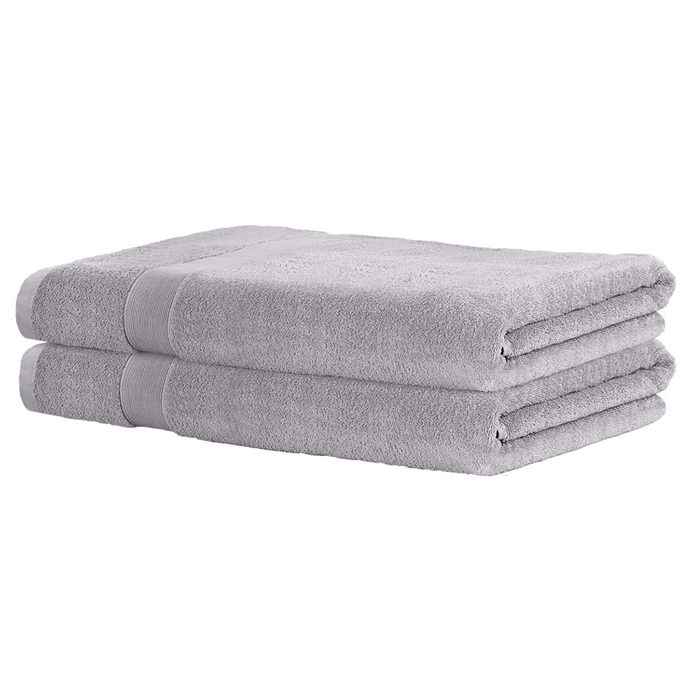Bed Sheets: 2 Pack Bath Sheets Set Cotton Extra Large Towel Grey