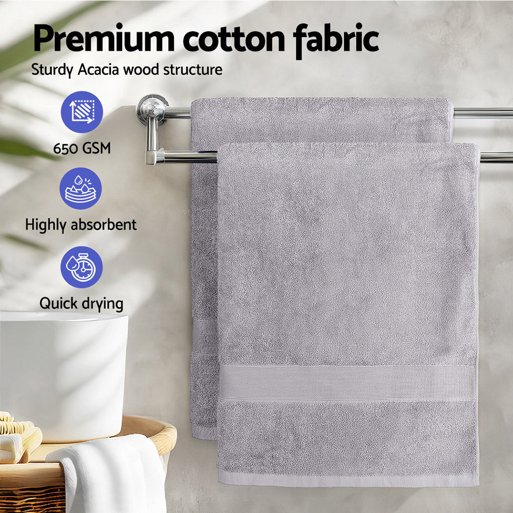 Bed Sheets: 2 Pack Bath Sheets Set Cotton Extra Large Towel Grey