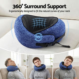 Pillows: Wanderlite Travel Pillows for Airplanes Ergonomic Memory Foam Neck Pillow, Breathable & Washable Cover, Travel Bag Included, Airplane Pillow for Airplane, Car, Office and Home, Blue