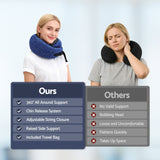 Pillows: Wanderlite Travel Pillows for Airplanes Ergonomic Memory Foam Neck Pillow, Breathable & Washable Cover, Travel Bag Included, Airplane Pillow for Airplane, Car, Office and Home, Blue